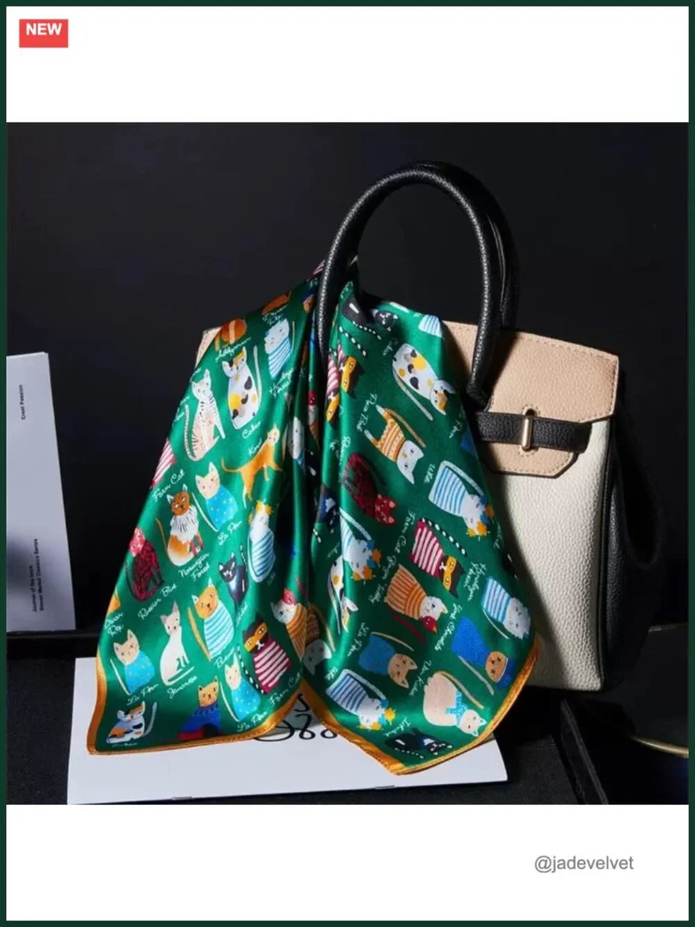 100% Pure Mulberry Silk Small Square Scarf 21x21 Digital Printed Neckerchief